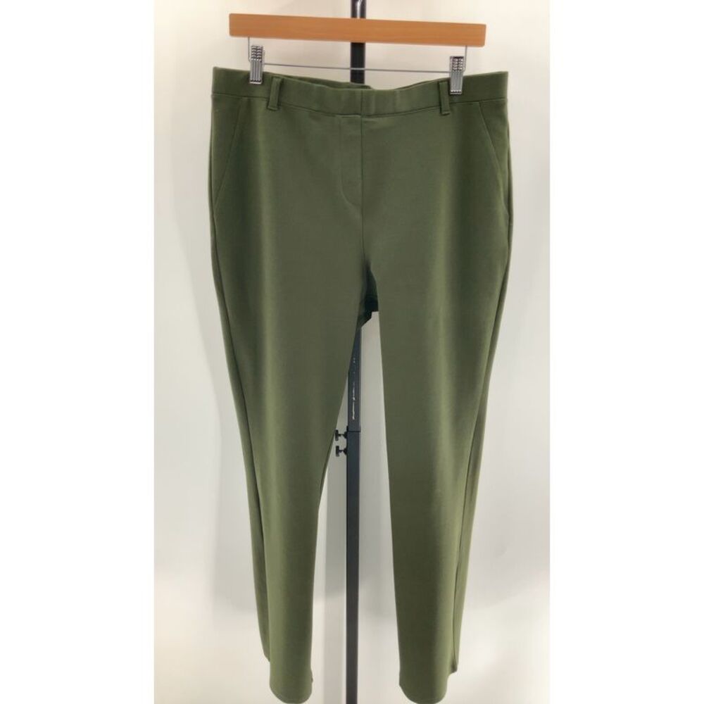 Quince Olive Green Tailored Ponte Ankle Pants
